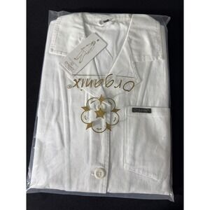 Organix Scrub Top Size S White New With Tags Short Sleeve Utility‎ Work Shirt